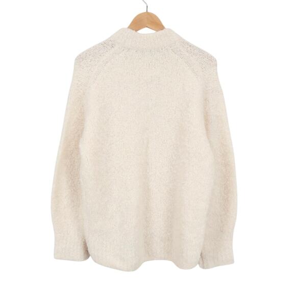 NWT Madewell Wool Alpaca Blend Boucle Knit Oversized Sweater Alabaster Small - Picture 6 of 12